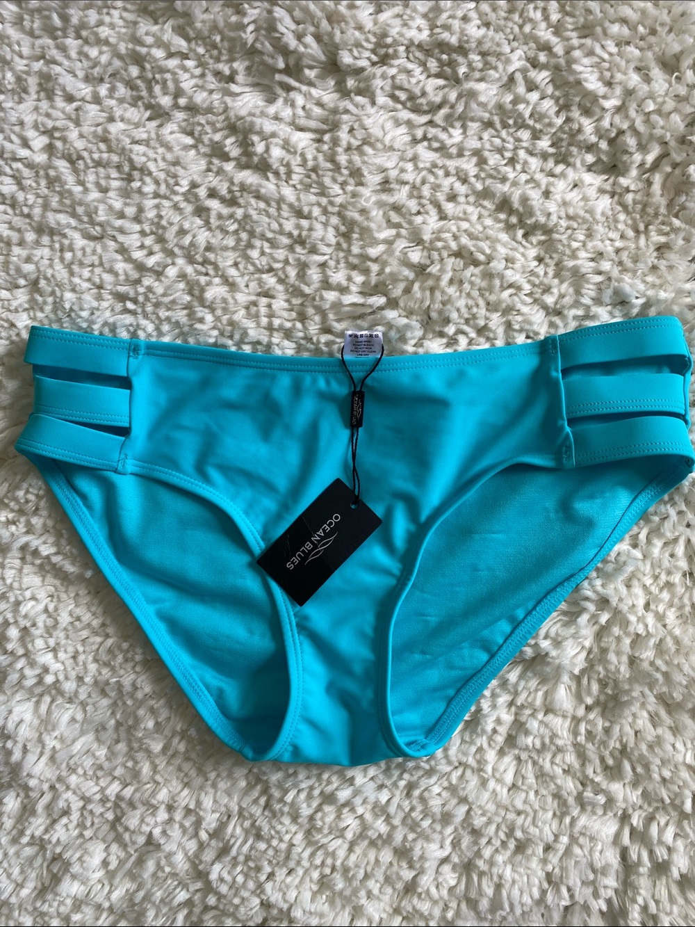 Ocean Bliss Teal Bikini Bottom with Double Side Straps